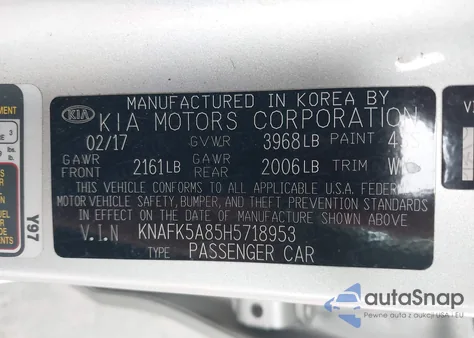 2017 Kia Forte Lx from USA, damaged, VIN KNAFK5A85H5718953